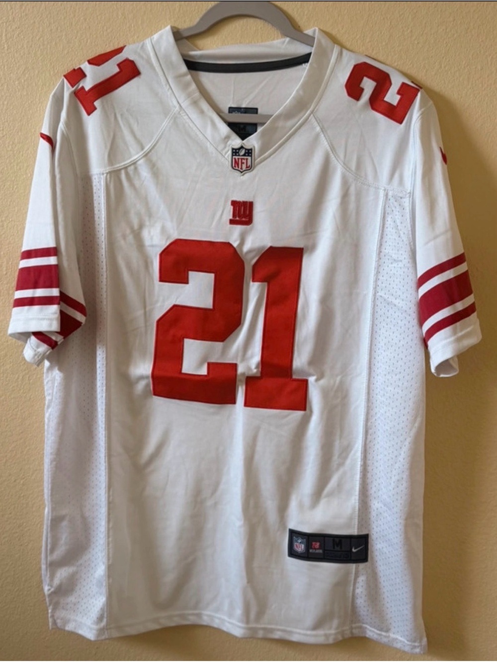 Nike Men’s White and Red #21 Football Jersey